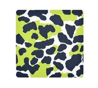 tplaotee Pochettes de voyage autocollantes en tissu imprimé léopard, vert citron et bleu marine, organiseur de bijoux, pour appareil photo, objectif, sacs de rangement pour femme, taille 55,1 x 55,1