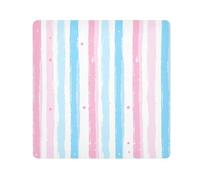 tplaotee Pochettes de voyage autocollantes rose et bleu clair à rayures - Pour ranger vos objectifs d'appareil photo - Dimensions : 55,1 x 55,1 cm