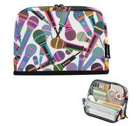 tplaotee Porte-crayons avec microphone coloré de dessin animé - Grande capacité - Sac de rangement vertical portable pour infirmière, lycée, bolsas para herramienta