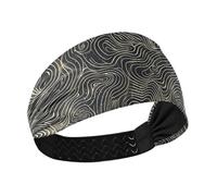 tplaotee Ripples Bandeau extensible pour femme Noir Minimaliste Mystious Évacuation de l'humidité pour le cyclisme Usage quotidien Lavage du visage Volley-ball