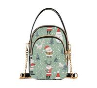 tplaotee Sac à bandoulière tendance avec plusieurs poches pour femme Motif renne du Père Noël