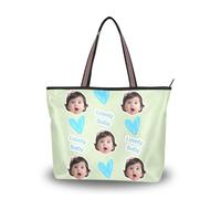 tplaotee Sac à bandoulière zippé en tissu de soie fourre-tout élégant image personnalisée sur les sacs à main hobo pour femmes (senario) Taille15.7 x 11.4 Vert clair