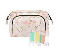 tplaotee Sac à main doré à motif quatrefoil pour femme avec fermeture éclair, Motif quadrilobe pêche doré, 1 size