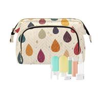 tplaotee Sac à pharmacie minimaliste rétro bohème avec fermeture éclair pour organisateur de maquillage, gouttes de pluie rétro boho minimaliste, 1 size