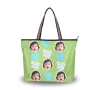 tplaotee Sac fourre-tout zippé en tissu de soie avec fermeture éclair réutilisable Image personnalisée sur les sacs à main hobo pour femmes (senario) Taille15,7 x 11,4 Vert herbe