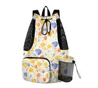 tplaotee Sacs à cordon de serrage pour homme et femme, sac de sport avec poches, sacs à pinces, sacs étanches, motif floral de dessin animé, couleur vive