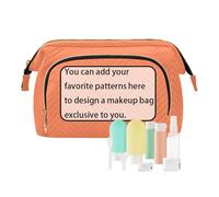tplaotee Sacs de maquillage unis pour femmes, couleur corail, couleur unie, personnalisable, léger, portefeuille pour pinceaux de maquillage, Corail Couleur unie Pure Plain, 1 size