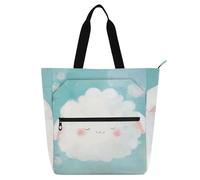tplaotee Sacs fourre-tout décoratifs pour enfants et adultes, en forme de nuage comme un animal mignon, sacs à main légers avec poches à fermeture éclair pour l'école, le shopping, les courses, les
