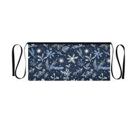 tplaotee Tabliers pour serveurs de Noël Motif floral Bleu marine 30,5 cm Petit tablier de service résistant à l'eau
