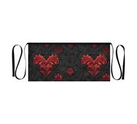 tplaotee Tabliers pour serveurs de restaurant Rouge et noir Petit tablier de service de Saint-Valentin romantique Love gothique 30,5 cm Petit tablier de service résistant à l'eau