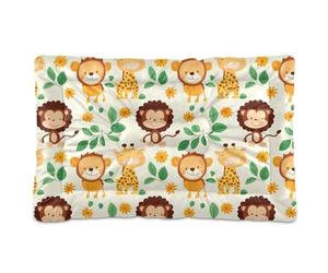 tplaotee Tapis lavable pour chien ou chat Motif animaux de dessin animé zoo lion singe girafe doux confortable dessous antidérapant pour chiens de grande taille moyenne 91,4 x 61 cm