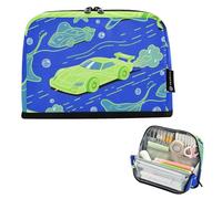 tplaotee Trousse à crayons bleue avec motif animal de mer, étoile de mer, chartreuse, grande capacité, sac de rangement portable pour adolescents, fournitures scolaires cajas para lápices escolares