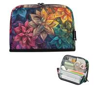 tplaotee Trousse à crayons colorée de grande capacité avec motif mandala bohème pour enseignant, voyage, caja para lapices escolares nina