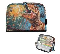 tplaotee Trousse à crayons de grande capacité avec inscription « The Planets Hit The Dinosaurs » - Organiseur extensible pour fournitures scolaires pour adolescentes