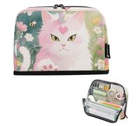 tplaotee Trousse à crayons de grande capacité avec motif de chat mignon et licornes - Organiseur de bureau souple pour étudiant élémentaire bolsa para herramientas