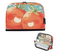 tplaotee Trousse à crayons de style aquarelle de grande capacité, motif tomates rouges, feuilles vertes, sac de rangement mignon pour adolescentes, filles, jardin d'enfants, bolsa para herramientas