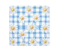 tplaotee Trousse de maquillage magique en tissu motif marguerite bleue et blanche - 55,1 x 55,1 cm