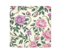 tplaotee Trousse de maquillage portable vintage avec fleurs roses et feuilles vertes William Morris - Organiseur de voyage pour objectif d'appareil photo - Taille 55,1 x 55,1 cm