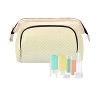 tplaotee Trousse de toilette en poudre jaune et bleue pour femme avec fermeture éclair pour porte-monnaie pour cartes et clés, Poudre jaune et bleue, 1 size