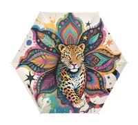 tplaotee UV50+ Boho Mandala Fleurs Léopard Coloré Parapluies de Mariage Bon pour Voiture, Golf et On-the-Go Parapluies pour Femmes Ouverture Automatique