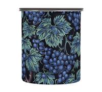 tplaotee William Morris Boîte de rangement pour aliments secs en acier inoxydable avec bouton poussoir Bleu raisin 900 ml