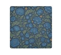 tplaotee William Morris Trousse de maquillage portable à motif floral indigo en tissu pour appareil photo pour femme Taille 55,1 x 55,1 cm