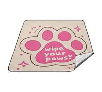 tplaotee Wipe Your Paws Tapis de pique-nique imperméable avec griffes de chat roses et mignonnes de dessin animé Grande couverture d'extérieur pour la famille Articles de pique-nique Manta para dia de