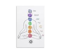 TPLLPK Poster décoratif sur toile représentant les 7 chakras - Impression d'art moderne pour chambre à coucher - 20 x 30 cm