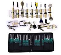 TPM Go Kit d'entraînement de serrurier super professionnel, 14 pièces transparentes avec kit d'entraînement au crochetage de serrure 32 pièces