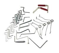 TPM Go Kit d'outils de tension de crochetage de serrure de 30 pièces pour serrure de porte civile, barre de levier de crochetage, ensemble d'outils de serrurier avec tige de poussée