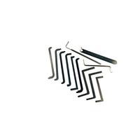 TPM Go Lock Pick Pick Tendeur de serrurier Ensemble de barres de biche avec 1 outil de tension de voiture Kit de tige de poussée pour ouverture (12 pièces)