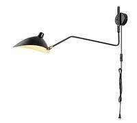 TPMAFF Applique murale à brancher,long bras oscillant de style industriel avec cordon et interrupteur enfichables, luminaires muraux d'intérieur pour salon de chambre (ampoule non incluse)