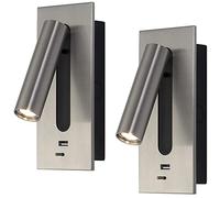 TPMAFF Applique Murale LED De Lampe De Lecture De Chambre, Appliques Murales De Chevet Intégrées avec Interrupteur Et USB, Angle De Faisceau Réglable Appliques Murales D'ingénierie Hôtelière