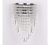 TPMAFF Appliques murales en Cristal pour Chambre à Coucher, Appliques murales en métal chromé, luminaires muraux d'intérieur pour Chevet de vanité (Ampoule Non Incluse)