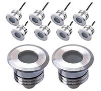 TPMAFF Lot de 10 Lampes à LED pour Main Courante de Pont, Basse Tension DC 12 Volts, éclairage de Main Courante d'escalier encastré, IP68 étanche pour clôture de Surface incurvée extérieure