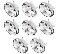 TPMAFF Lot de 8 Ampoules LED AR111 G53 avec réflecteur 15 W 1500 lumens (équivalent 120 W) Angle de Faisceau 45°, 12 V AC/DC Basse Tension, Non Variable