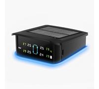 TPMS de voiture avec support de charge solaire et système d'alarme multiple pour détection de haute pression et haute température, prévient les risques, pour la sécurité du conducteur (4 roues
