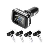 Tpms Système d'alarme de pression des pneus, allume-cigare amélioré for voiture intelligente, Angle réglable, avec accessoires moto USB(Internal Sensors-01)