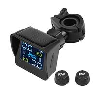 SQIANKUN Tpms Système d'alarme de Surveillance de la température des pneus, Charge Solaire USB, Moteur de Moto, Pression des pneus, avec 2 externes Capteur Pression Pneu