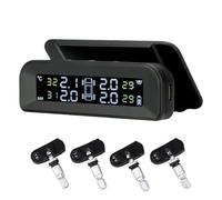 Tpms Système de surveillance d'alarme pression des pneus voiture, contrôle automatique la luminosité, énergie solaire sans fil, 4 capteurs, accessoires décoration(Internal sensors)