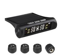 Tpms Système de surveillance d'alarme pression des pneus voiture, contrôle automatique la luminosité, énergie solaire sans fil, 4 capteurs, accessoires décoration(External sensors-01)