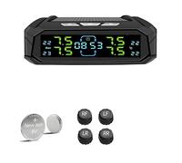 Tpms Système de surveillance de la pression des pneus avec alarme de sécurité for voiture à énergie solaire et affichage numérique avec 4 capteurs Capteur Pression Pneu(K10)