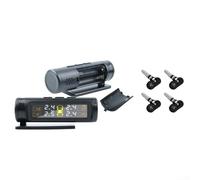 TPMS Système de surveillance de la pression des pneus pour voitures Affichage réel de la pression et de la température avec alarme pour fuite basse pression haute température 12 V Noir doré (intégré)