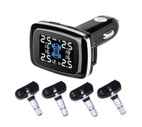 TPMS Système De Surveillance La Pression Des Pneus Alarme Allume-cigare Affichage USB Capteur Sécurité Automatique DéTection PréCise(Internal Sensors)