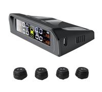 Tpms Système de surveillance la pression des pneus voiture à énergie solaire Alarme sécurité automatique Capteurs Capteur interne externe 4 roues(External sensor)