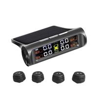 Tpms Système intelligent de surveillance la pression des pneus voiture, affichage l'horloge numérique solaire, système d'alarme sécurité température(T02External sensors)