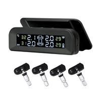 Tpms Système intelligent de surveillance la pression des pneus voiture, affichage l'horloge numérique solaire, système d'alarme sécurité température(T588Built-in sensors)