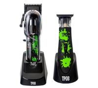 TPOB Black Slime 2 Splatt Clipper Trimmer Set Barber Hair Clippers for Men 6800 RPM with Rubber Case