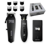 TPOB Slime Lot de 2 tondeuses noires pour homme 6800 tr/min avec étui en caoutchouc