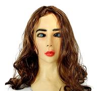 TPone, Masque féminin en latex réaliste, masque en caoutchouc pour le visage, pour femme, célébrité, avec perruque, Halloween, Noël, travesti, fête masquée.